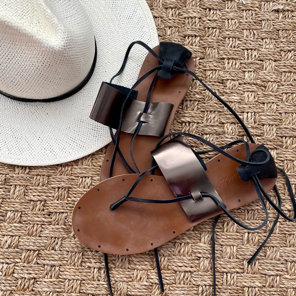 Madewell metallic gladiator sandals